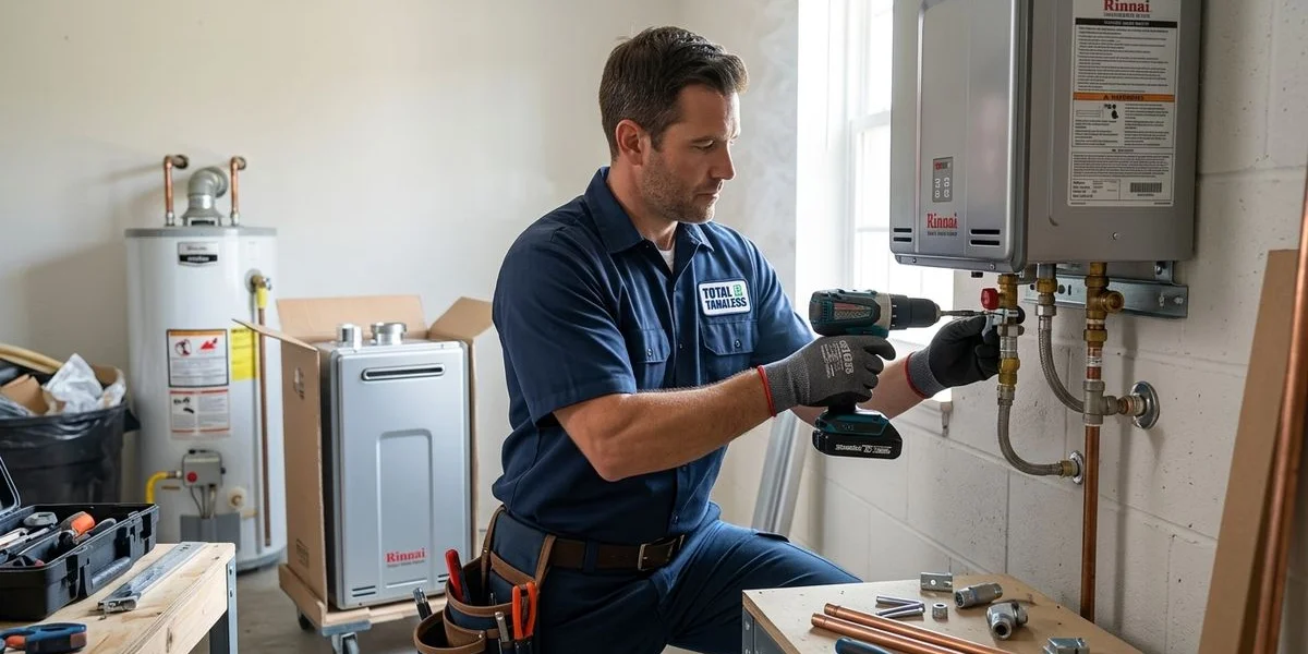 Step by step process of a professional tankless water heater installation